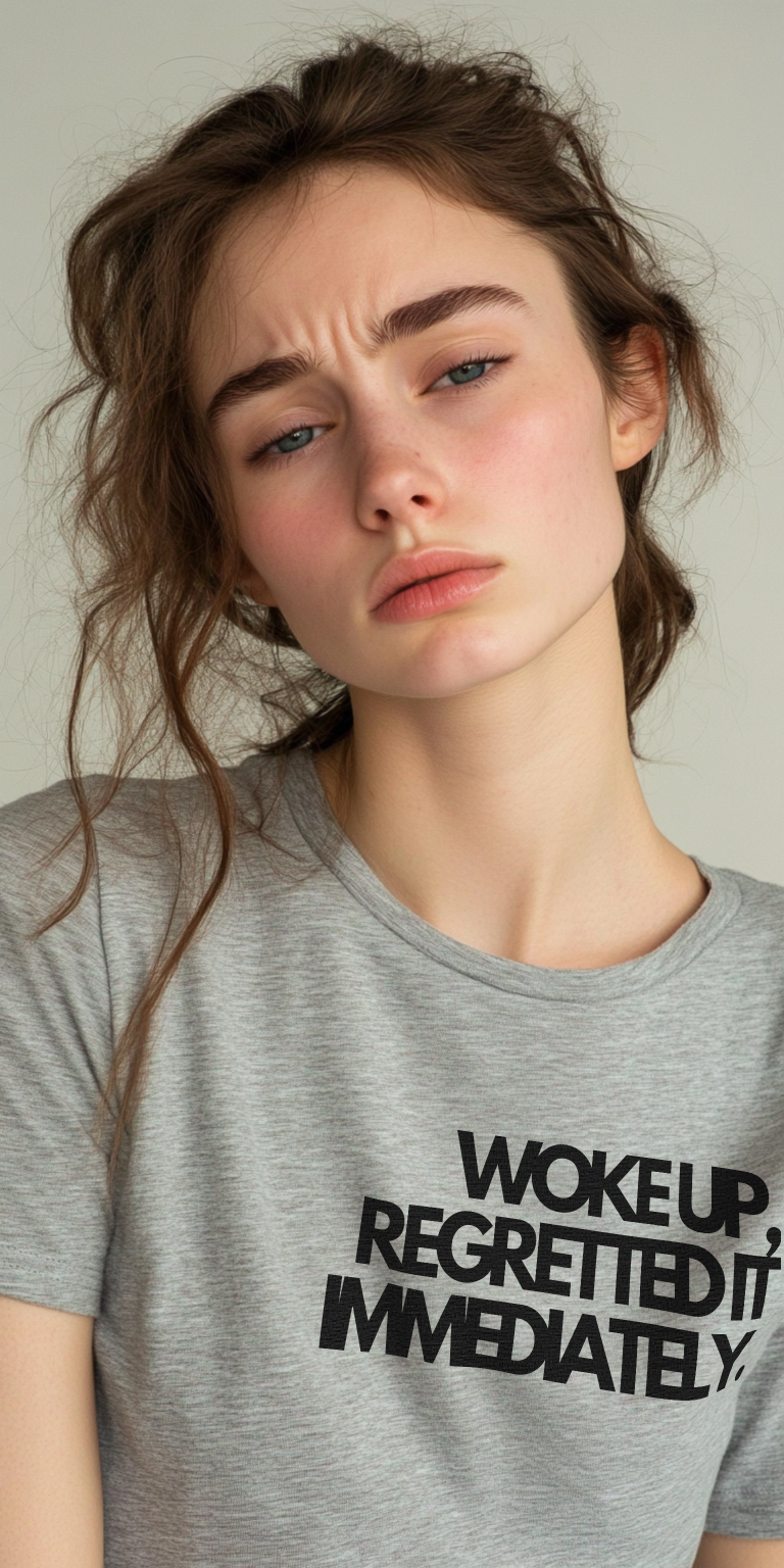 Woke up, regretted it immediately Unisex Heavy Cotton Tee