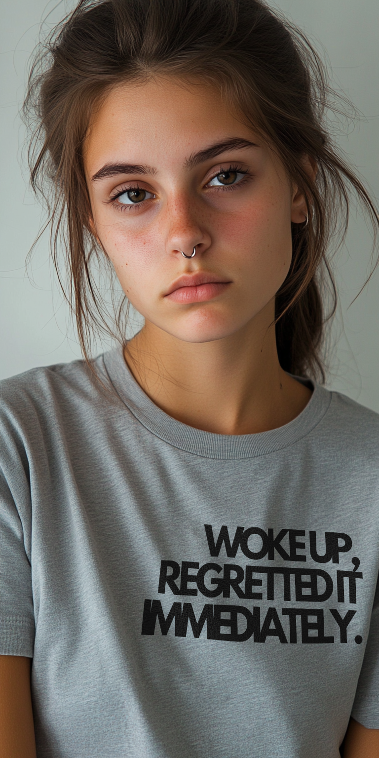 Woke up, regretted it immediately Unisex Heavy Cotton Tee